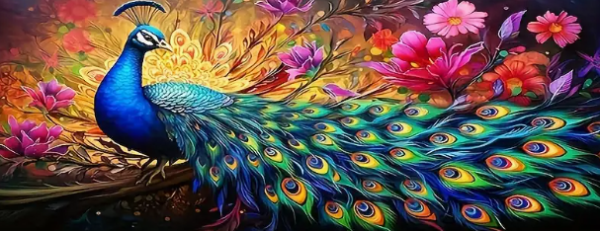 Diamond Painting Blauer Pfau